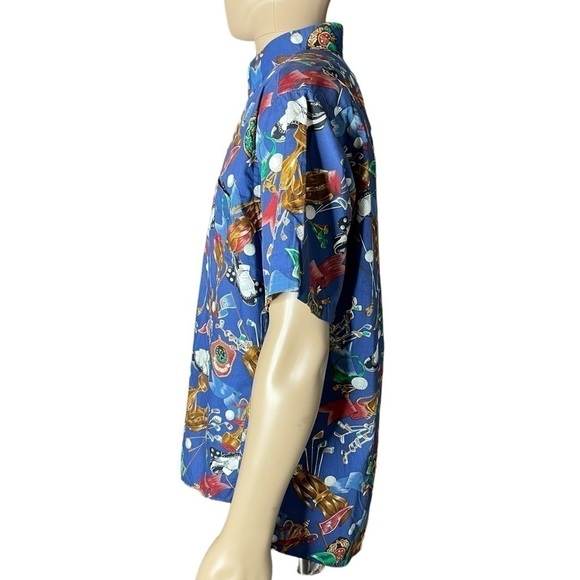 Vintage Golf PLEATS Button Down Long Sleeve Men’s Collared Shirt Size Large - Picture 7 of 12